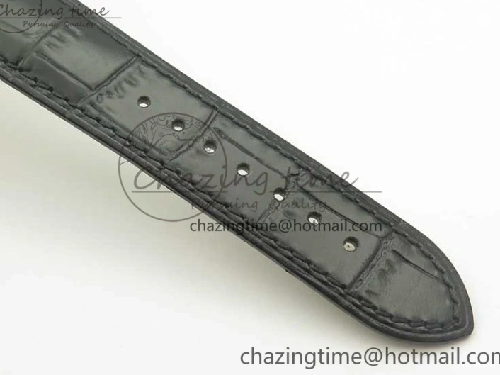 0111 De Ville YG MKF 1:1 Best Edition Silver Dial Diamonds Markers on Black Leather Strap MIYOTA 9015 V Flexible 8046